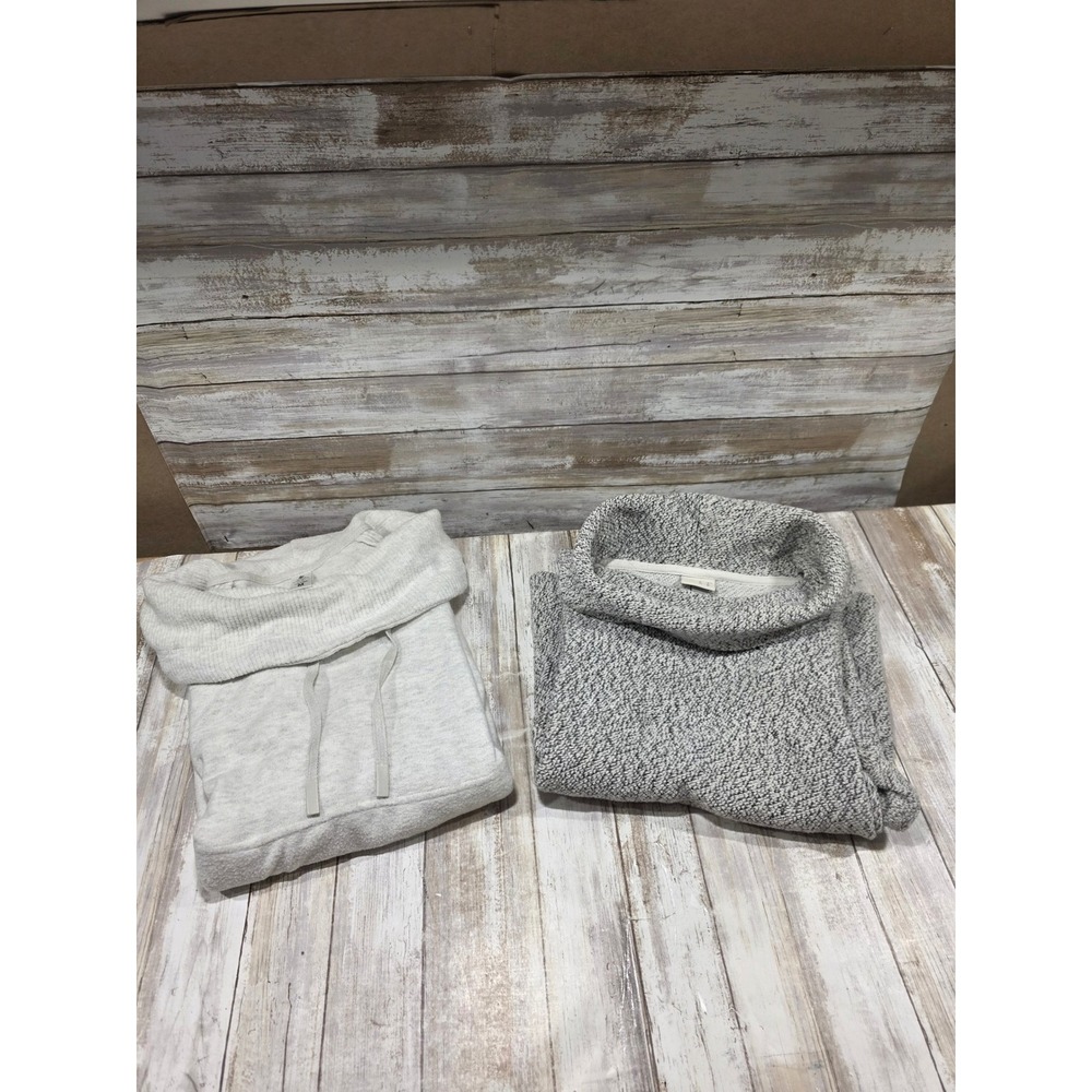 Bundle 2 Womens Cowl Neck Lounge Tops Members Mark‎ A New Day Gray Oatmeal M